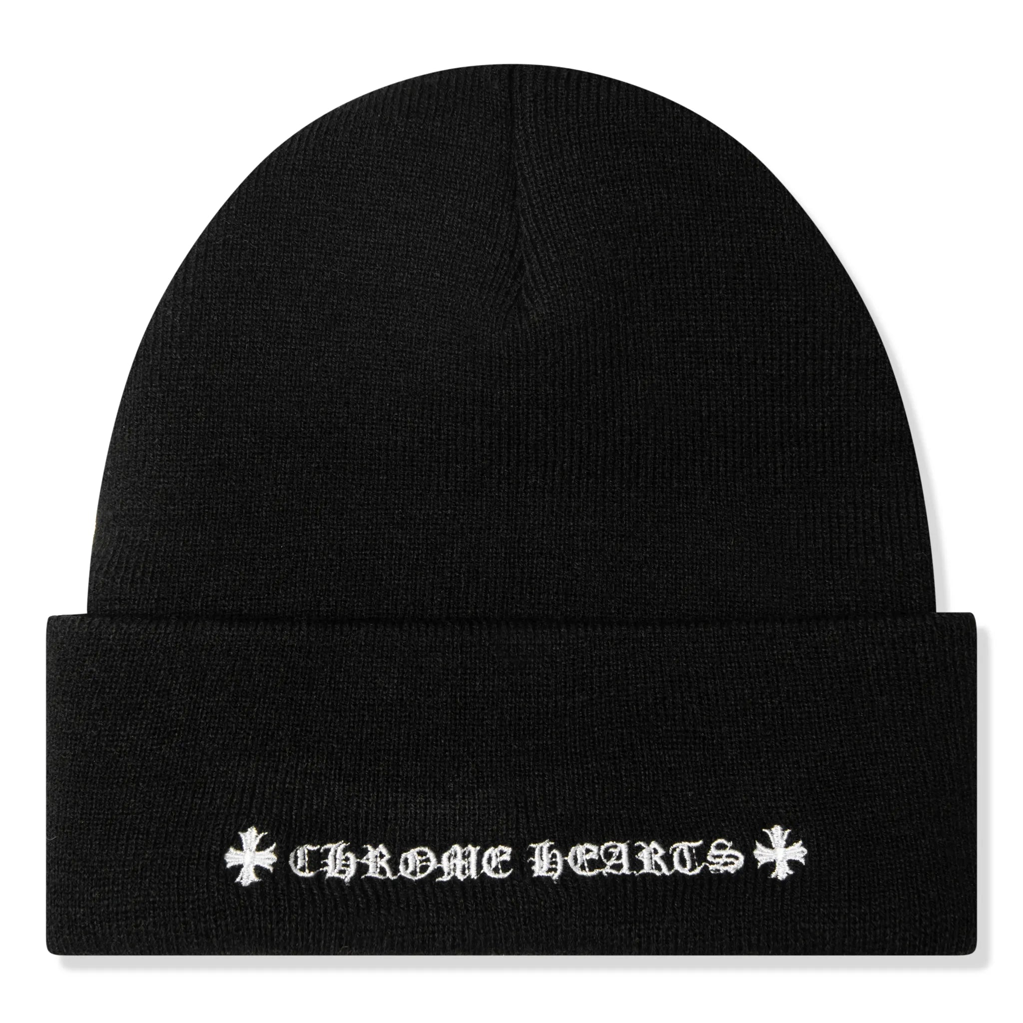 Back View of Chrome Hearts CH Logo White Beanie